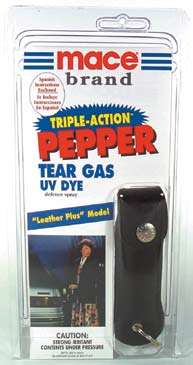 Mace 10% Pepper Spray Leather Plus Keychain Model